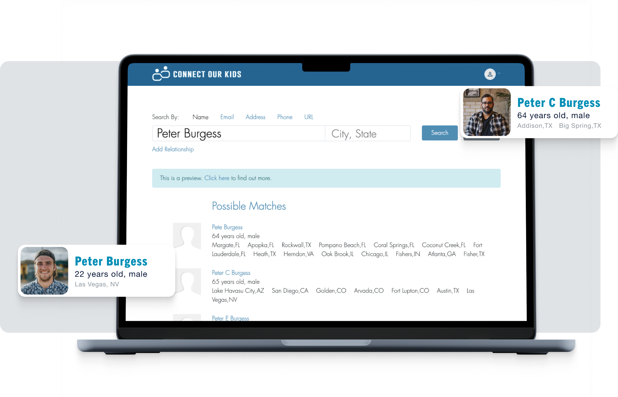 Illustration representing the people search feature