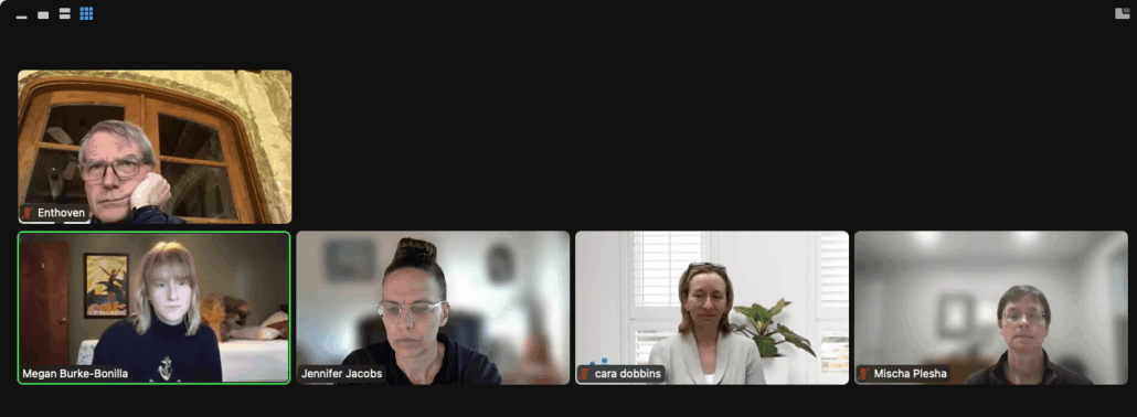 Screenshot of Rich Enthoven during an online meeting with Connect Our Kids